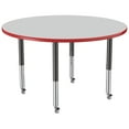 thumbnail image 6 of ECR4Kids 48in Round Everyday T-Mold Adjustable Activity Table Grey/Red/Black - Super Leg, 6 of 7