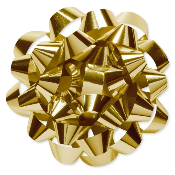 American Greetings 4.25 in. Gold Poly Gift Bow for Christmas, Birthdays, All Occasions (1-Count)
