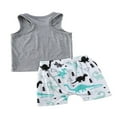 thumbnail image 3 of PENGXIANG Ensemble T-Shirt Sans Manches + Short Dinosaure pour Garçons, 3 of 6