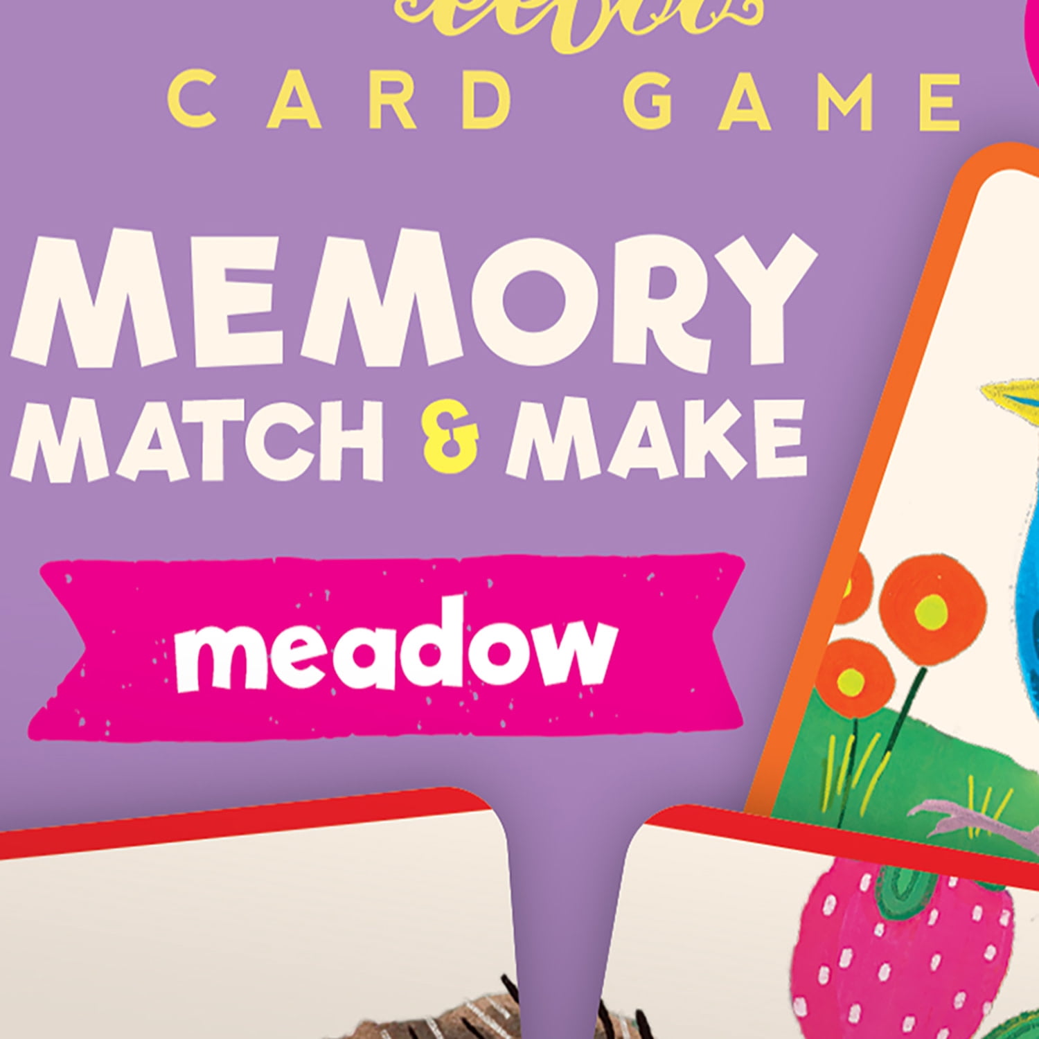 eeBoo Meadow Memory Match & Make Game, Ages 4+ For 1-4 Players - Sharpens Visual Acuity, Concentration, And Memory Skills, 48 Cards, 24 Pairs