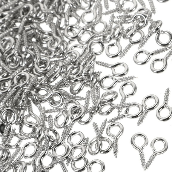 WRISTBIQUE 500 Pcs Jewelry Eye Pins Screw Eye Pins for Crafting, 0.39 x 0.18 inch, Ideal for Jewelry Making and Repairs