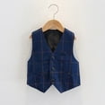 thumbnail image 2 of Miqool Boys' 3 Button Formal Suit Vest Plaid Dress Waistcoat Vest with Pockets, Size 2-15 Years, 2 of 3