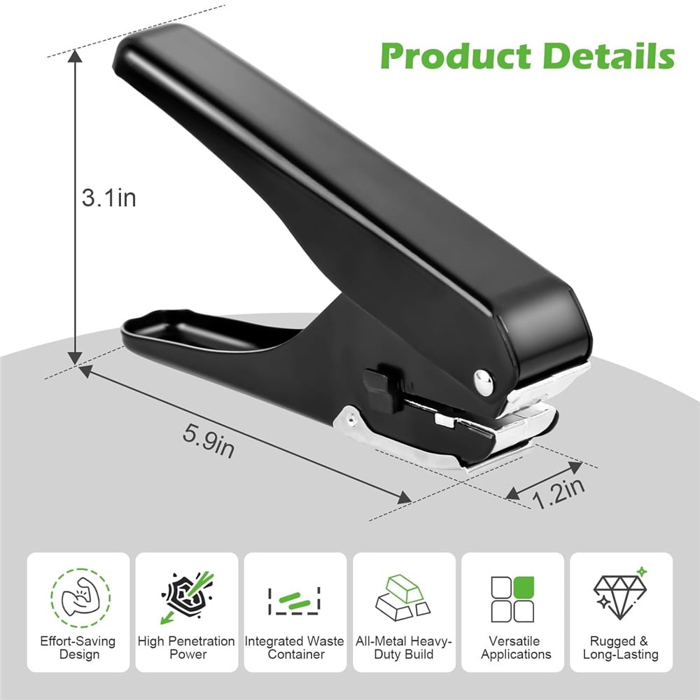 Badge Hole Punch, Slot Puncher for Id Card, PVC Slot and Paper, Heavy-Duty Hole Punch for Pro Use black 15*4mm