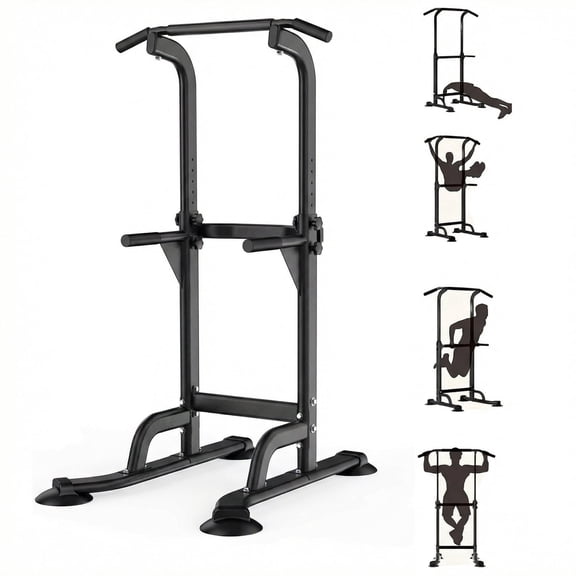 Shininglove Free-standing Pull up Bar Machine Multi-function Power Tower Dip Station Workout Station 330 lbs