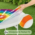 thumbnail image 5 of Colorful Rainbow Tie Dye Spiral Pattern Round Fitted Tablecloth with Elastic Edge,Dining Table Cover Waterproof,Outdoor Round Tablecloth for Camping,Dining,Indoor and Outdoor, 5 of 7