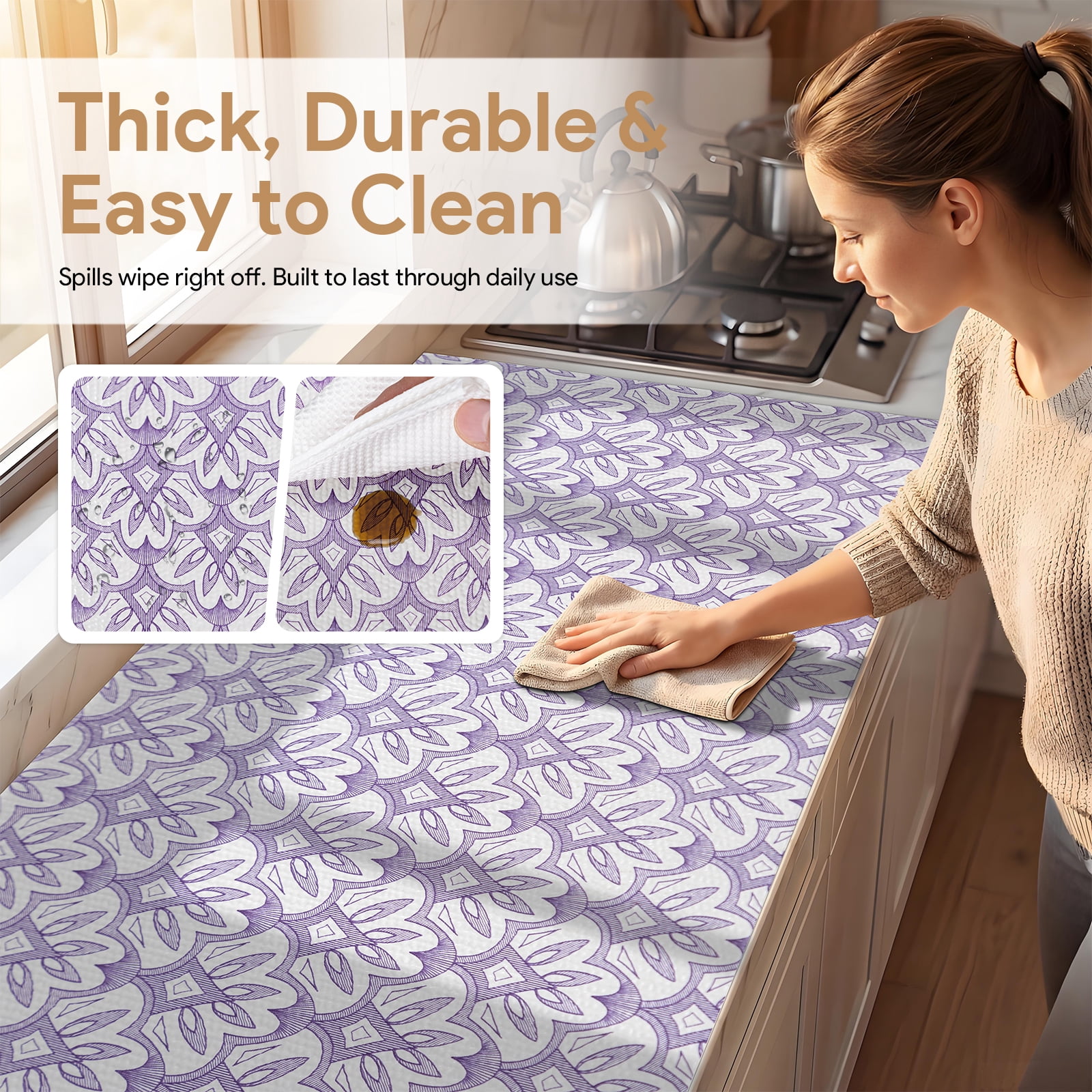 RAY STAR 12x120 Inch Shelf Liner Non Slip, Non Adhesive Drawer Liner, Waterproof Shelf Liners for Kitchen Cabinets