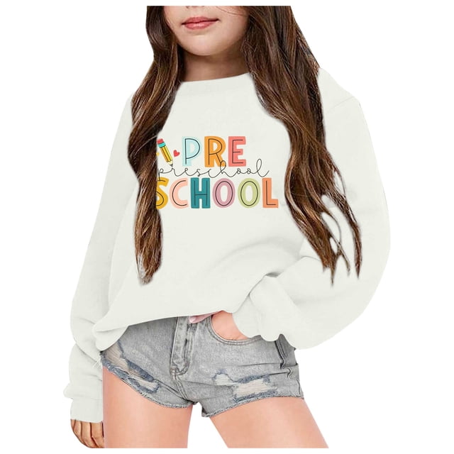Chandail à Capuchon et Chandails en Molleton pour Filles Usage Quotidien Manches Longues Col Rond Doux avec Imprimé Mignon pour École et Activités Extérieures