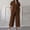 Coffee, variant on Women's 2 Piece Outfit Button Down Collared Short Sleeve Top with Cropped Wide Leg Pants Casual Matching Set with Pockets for Summer Yellow XL(XL)