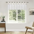 thumbnail image 2 of Linen Striped Tier Curtains with Solid Button Small Valance 54"x15" Rod Pocket Tailored One Panel Kitchen Curtain Cafe Curtain for Living Room, Bathroom, Kitchen Beige, 2 of 9