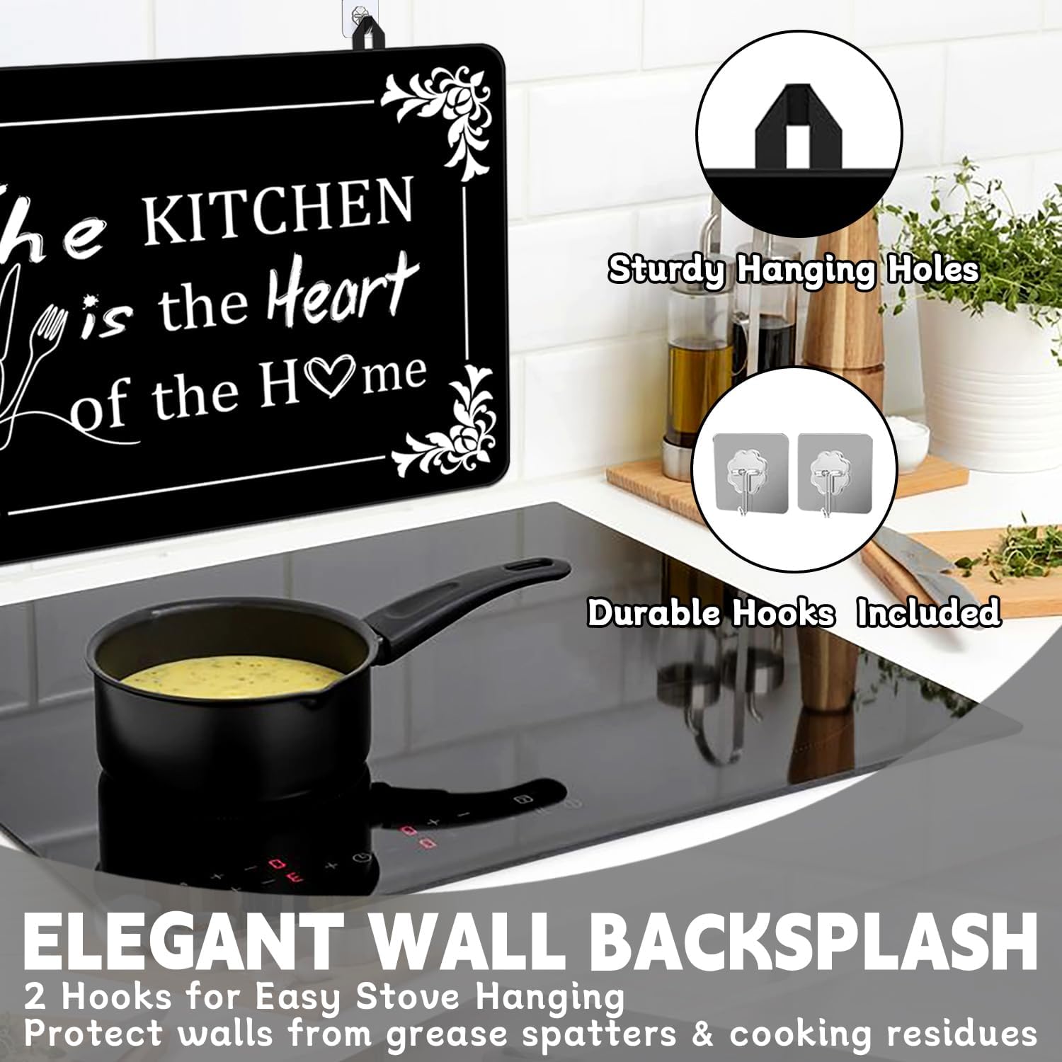 Stove Top Cover for Electric Stove 28 "x 20 ", The Kitchen Is the Heart of the Home Heat Resistant Glass Top Stove Cover Protector, Glass Cooktop Covers, Kitchen Flat Electric Stove Top Covers