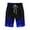 Blue, variant on Drawstring Lightweight Summer Casual Shorts for Men Elastic Waist Flame Print Beach Shorts with Pockets