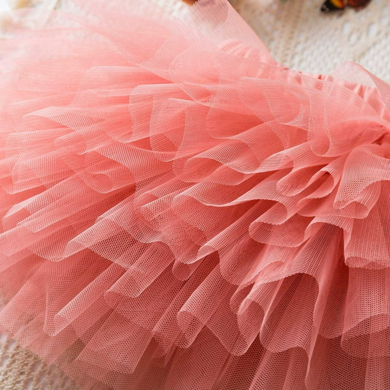 Povozer Baby Girls' Tutu Skirt Toddler Layered Tulle Tutus(Pink,3 - Main Image