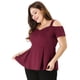 thumbnail image 3 of BluTop Peplum Escote De Corazón CintuAlHombro Frío TalExtPaMujer Rojo Vino 4XL, 3 of 6