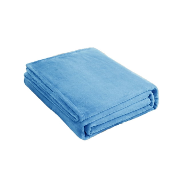 Blue Blue Fleece Blanket Ultra Soft And Plush For Sleeping Lounging And Decor Polyester Material 91X79 Inches 1-Pack Reversible Easy Care Cozy Throw Blanket For Adults