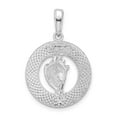 thumbnail image 3 of Finest Gold Sterling Silver Polished Antigua WI Circle with Shell Pendant, 3 of 3