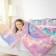 thumbnail image 4 of Manfei Cartoon Animal Axolotl Queen Comforter Set,Galaxy Starry Sky Bedding Sets,Kawaii Pink Salamander Bedding Comforter Set,For Teens,Microfiber Bedroom Decor Reversible,3pcs, 4 of 8