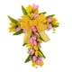 thumbnail image 4 of Corona de cruz de Pascua, corona de flores artificiales, guirnalda colgante, corona de primavera para Flores amarillas y rosadas, 4 of 9