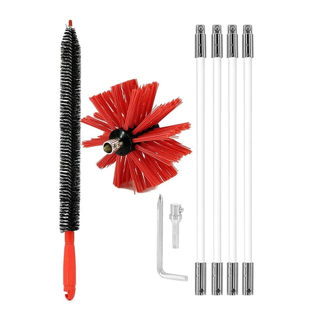 Kit de Brosse de Cheminée pour Perceuse, Détacheur pour Conduit de Sécheuse, Brosse de Nettoyage de Cheminée