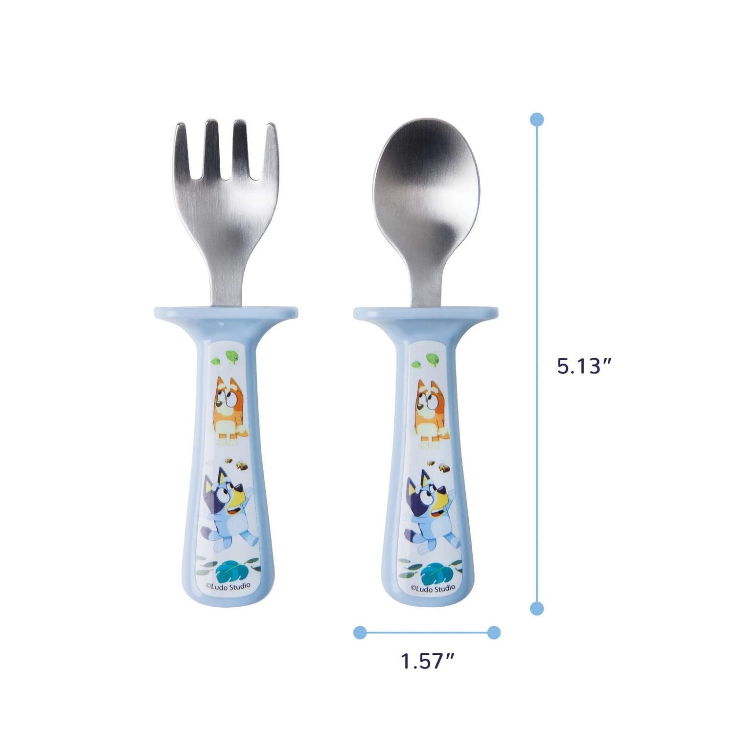 The First Years Bluey Toddler Silverware 2 Pk with Handle Guards - Ages 9 Months and up, 9M+