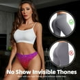 thumbnail image 4 of Thongs for Women - Rainbow Glitter No Show Seamless Womens Thongs Underwear, Breathable G String Thongs for Women, Ladies Stretch Low Rise Thong Bikini Panties Briefs, 4 of 5