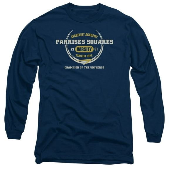Star Trek Parrises Squares Long Sleeve Adult 18/1 T-Shirt Navy
