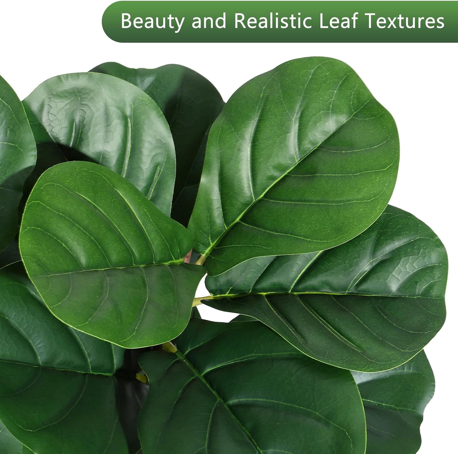 6 ft Fiddle Leaf Fig Tree Artificial with 108 Leaves - Realistic Faux Ficus Lyrata Trees in 9 in White Planter Pot, Indoor Fake Floor Plants for Home Office Living Room Decor, Housewarming Gift