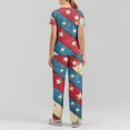 thumbnail image 5 of 4th of July Women's 250th Anniversary USA Medical Scrub Set, V-Neck Short Sleeve Top & Straight Leg Pants, 2-Piece Work Uniform with Multi Pockets for Nurses & Healthcare Staff 03-Red M, 5 of 5