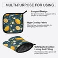thumbnail image 3 of Yayeee Oven Mitts and Pot Holder Set of 2 Heat Resistant Kitchen Gloves Baking Hot Pad, Green Lemons, 3 of 5