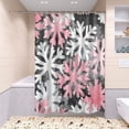 thumbnail image 5 of Pink Snowflakes Bathroom Accessory Curtain Sets Bath Curtain Anti-Slip Mats and Toilet Pad 66x72in, 5 of 8