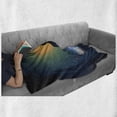 thumbnail image 6 of Yoga Soft Flannel Fleece Throw Blanket, Meditating Silhouette Sitting in Lotus Position Colorful s Trance Mood Happiness, Cozy Plush for Indoor and Outdoor Use, 50" x 70", Multicolor, by Ambesonne, 6 of 6