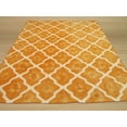 thumbnail image 3 of Hand-tufted Wool Orange Transitional Geometric Tie-dye Moroccan Rug, 3 of 3