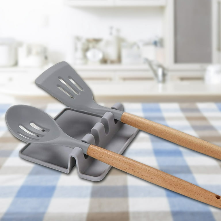 1 Silicone Spoon Rest Utensil Holder Drip Tray Kitchen Counter Heat Re —  AllTopBargains