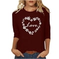 thumbnail image 1 of Camisetas Casuales de Mujer 3/4 Mangas Blusa de Cuello Redondo con Impresión Del Día de Patrick para la Moda Y el Uso Diario, 1 of 7