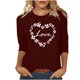 thumbnail image 3 of TaTaai Women St. Patrick's Print Black Crew Neck Top 3/4 Sleeve Loose Casual Tee Ladies Spring Daily Wear Soft Comfortable Non-See-Through No Fading Lightweight Top Gift, 3 of 7