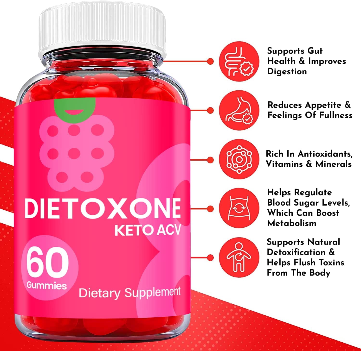(2 Pack) Dietoxone Keto ACV Gummies - Supplement for Weight Loss - Energy & Focus Boosting Dietary Supplements for Weight Management & Metabolism - Fat Burn - 120 Gummies