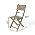 thumbnail image 3 of Tcbosik Folding Acacia Wood Chairs Set of 4, Outdoor Dining Chairs, Portable Bistro Chair for Patio, Porch, Backyard, Poolside, No Assembly Required, Grey, 3 of 10