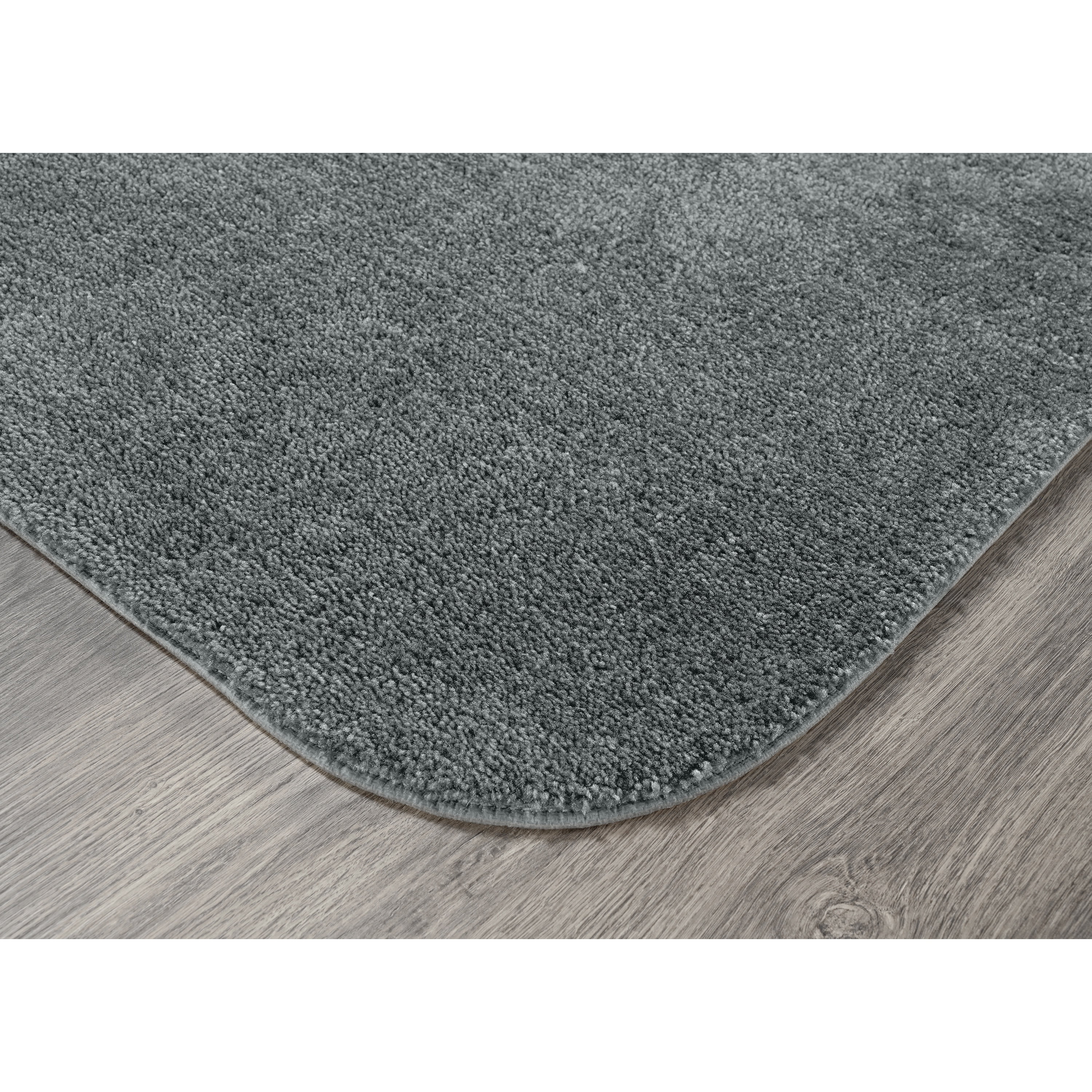 Garland Rug Traditional Washable Bath Rug Set, 3 Piece Set (21"x34" Bath Rug, Contour Rug, & Toilet Lid) Dark Gray