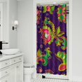 thumbnail image 2 of Classic Patterned Curtain 36x72 Inches, Quick-Drying Polyester with Plastic Hooks, Retro Boho Floral Paisley Look for Bathrooms, 2 of 5