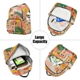 thumbnail image 5 of FORMRS Mini Backpack Purse for Women Quilted Travel Daypack Casual Shoulder Bag, Pink Cityscape Painting, 5 of 7