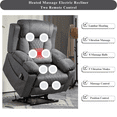 thumbnail image 4 of Power Lift Recliner for Elderly Adults 28-Inch Wide Seat, Big Man Recliners with Heat Massage, Arm Storage Cup Holders, USB Type C Charging, Lay Flat Lift Recliner 400 lbs, 4 of 11
