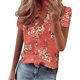 thumbnail image 1 of Camisas estampadas de verano Blusas para mujer Manga corta Cuello en V Tops fruncidos Camisas Camisas sueltas de manga larga para mujer OAVQHLG3B Store lin121212, 1 of 4