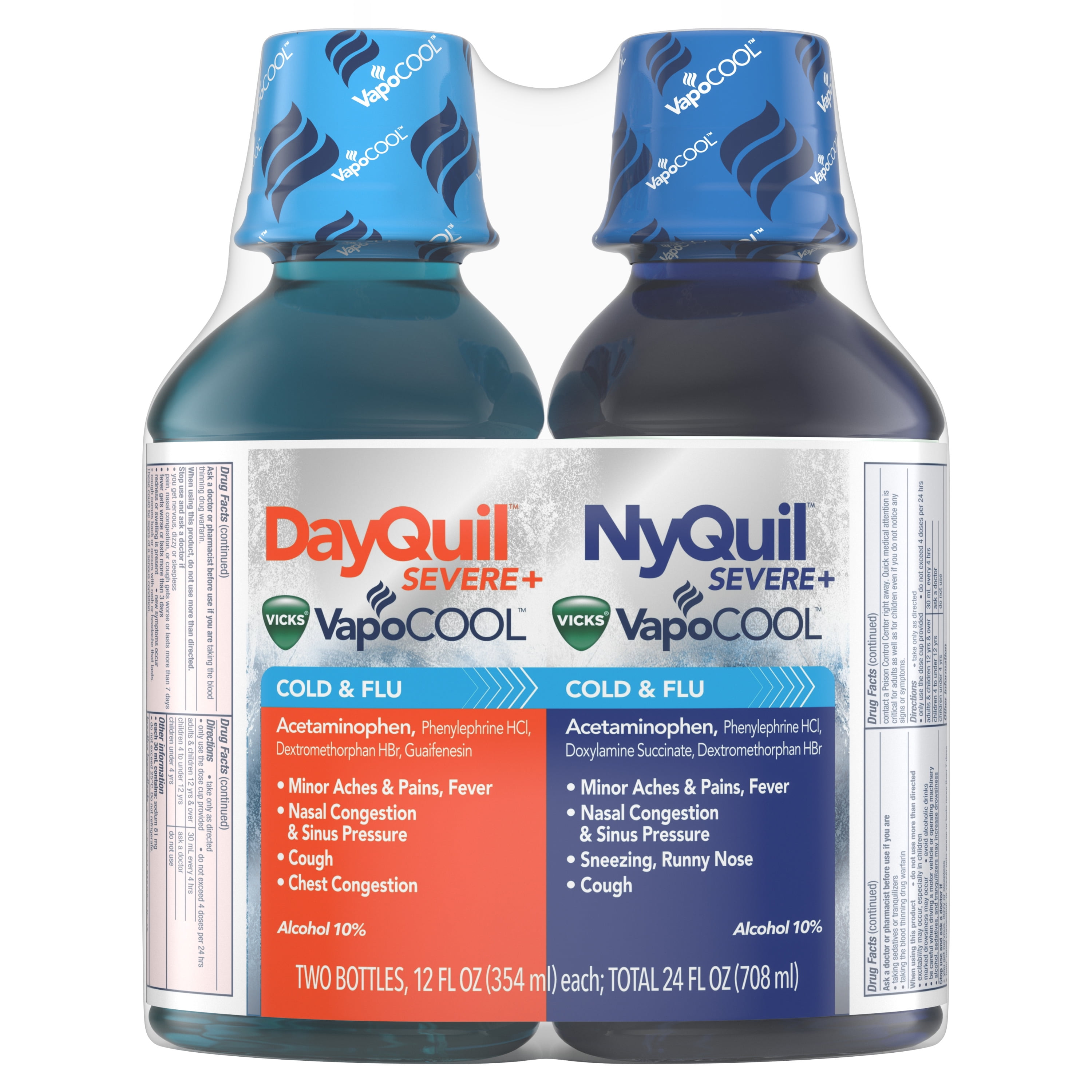 Vicks Dayquil And Nyquil Vapocool Cold Medicine Liquid 12 Fl Oz 2 Pk