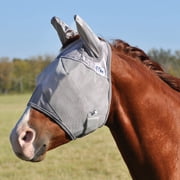 Cool Cashel Crusader Sun Fly Mask: Ultimate UV & Fly Protection for Horses Weanling/Sm Pony / Standard / Ears | Gray