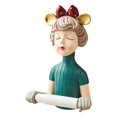thumbnail image 2 of Cute Girl Portar de Papel Higiénico, Figurita de Resina Soporte de Papel Higiénico Montaje en Pared, Organizador de Almacenamiento de Pañuelos P Soledad Portarrollos de papel higiénico, 2 of 9