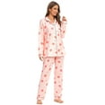 thumbnail image 3 of MintLimit Women's Cartoon Long Sleeve V-neck Button Down Shirt and Pants Sleepwear Pyjamas Lounge Set, 3 of 4