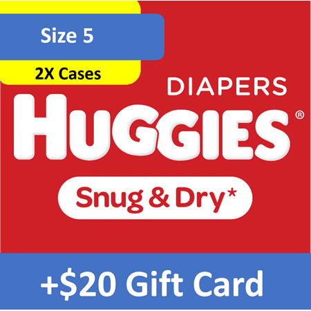 [$20 Savings] Buy 2 Huggies Diapers Snug & Dry, Size 5, 312 Ct with $20 Gift
