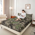 thumbnail image 4 of Feelyou Adult Jungle Branches Full Size Sheets, Green Leaf Botanical Bed Sheets, Rustic Farmhouse Theme Sheet Sets, 4pcs, 4 of 7