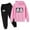 Pink, variant on Jinhomg Little Kids Cute Outfits Fall Comfy Dog Graphic Hooded Sweatshirts and Elastic Waist Jogger Pants Toddler Boys Girls 2 Piece Loungewear Red 9 Years