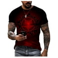 thumbnail image 1 of Summer Creative Pentagram Pattern 3D Printing Men's T-shirt Personality Short-sleeved Street Trend Quick-drying O-neck Loose Top, 1 of 5