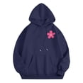 thumbnail image 3 of QASIEATN Hoodies for Graceful Women Fashion, Fashion Casual Letter Floral Print Long Sleeve Round Neck Drawstring Hooded Sweatshirt, Womens Fall Tops, 3 of 4